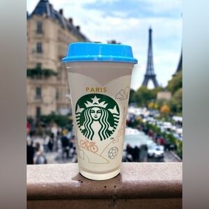 Starbucks PARIS OLYMPICS 2024 16oz Coffee Plastic Reusable Hot Cup Tumbler NEW